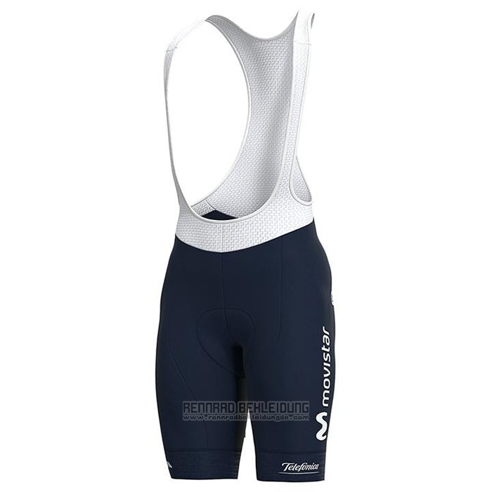 2021 Fahrradbekleidung Movistar Blau Trikot Kurzarm und Tragerhose - zum Schließen ins Bild klicken